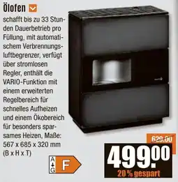 V Baumarkt WAMSLER Ölofen Angebot
