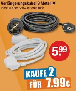V Markt Verlängerungskabel 3 Meter Angebot