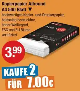 V Markt Kopierpapier Allround A4 500 Blatt Angebot