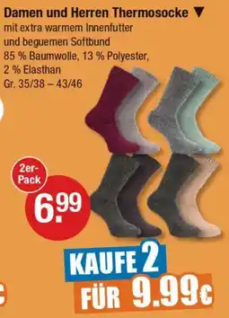 V Markt Damen und Herren Thermosocke Angebot