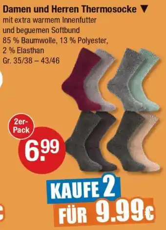 V Markt Damen und Herren Thermosocke Angebot