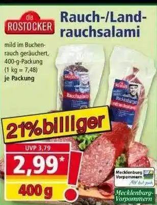 Norma Die Rostocker Rauch Landrauchsalami 400g Angebot