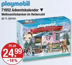 V Markt Playmobil 71952 Adventskalender Weihnachtsbacken im Reitercafé Angebot