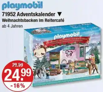 V Markt Playmobil 71952 Adventskalender Weihnachtsbacken im Reitercafé Angebot