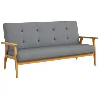 Netto Marken-Discount HOMCOM 3-Sitzer-Sofa Leinen, Gummiholz Angebot