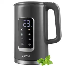 Netto Marken-Discount Ecosa Edelstahl Wasserkocher m. Temperatureinstellung 1.7L 2200W Grau Angebot
