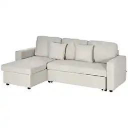 Netto Marken-Discount HOMCOM Ecksofa Leinen, Eukalyptusholz Angebot