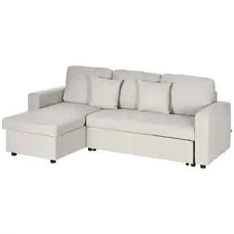 Netto Marken-Discount HOMCOM Ecksofa Leinen, Eukalyptusholz Angebot