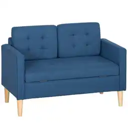 Netto Marken-Discount HOMCOM 2 Sitzer Sofa Samt, Eukalyptusholz Angebot