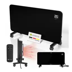 Netto Marken-Discount Juskys Glasheizung 2000W – Elektroheizung mit App, LED-Display & Timer, für Wand & Boden Angebot