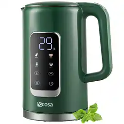Netto Marken-Discount Ecosa Edelstahl Wasserkocher m. Temperatureinstellung 1.7L 2200W Grün Angebot