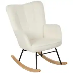 Netto Marken-Discount HOMCOM Schaukelstuhl Berbervlies (100% Polyester), Buchenholz, Stahl, Schaumstoff Angebot