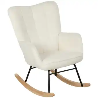 Netto Marken-Discount HOMCOM Schaukelstuhl Berbervlies (100% Polyester), Buchenholz, Stahl, Schaumstoff Angebot