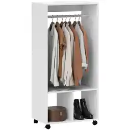 Netto Marken-Discount HOMCOM Kleiderschrank auf Rollen Spanplatte, Aluminiumlegierung Angebot