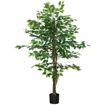 Netto Marken-Discount HOMCOM Künstliche Ficus-Pflanze PEVA, Metall Angebot