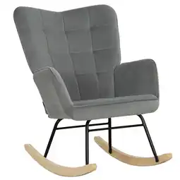 Netto Marken-Discount HOMCOM Schaukelstuhl Samt (100% Polyester), Buchenholz Angebot