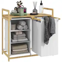 Netto Marken-Discount HOMCOM Wäschekorb Bambus, Vliesstoff Angebot
