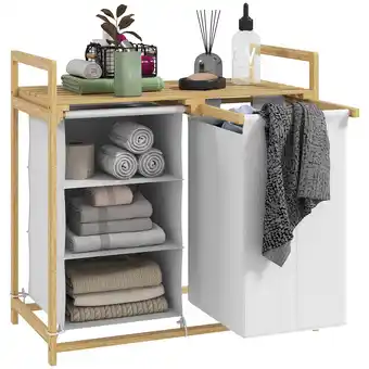 Netto Marken-Discount HOMCOM Wäschekorb Bambus, Vliesstoff Angebot