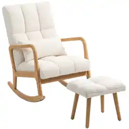 Netto Marken-Discount HOMCOM Schaukelstuhl mit Hocker Polyester, Kautschukholz Angebot