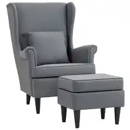 Netto Marken-Discount HOMCOM Ohrensessel mit Hocker Polyester, Schaumstoff Angebot