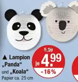 V Markt Lampion „Panda" und Koala Angebot