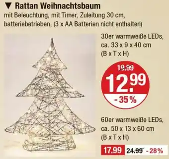 V Markt Rattan Weihnachtsbaum Angebot
