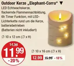 V Markt Outdoor Kerze ,,Elephant-Corro" Angebot
