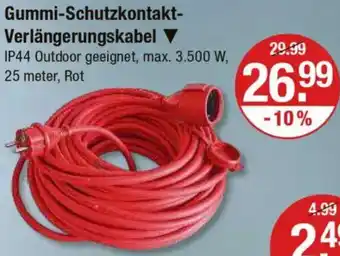 V Markt Gummi-Schutzkontakt Verlängerungskabel Angebot