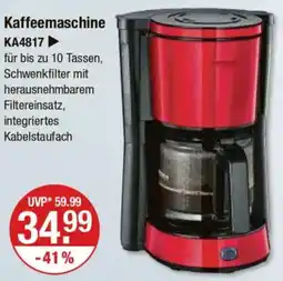 V Markt SEVERIN Kaffeemaschine KA4817 Angebot