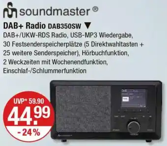 V Markt Soundmaster DAB+ Radio DAB350SW Angebot