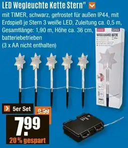 V Baumarkt LED Wegleuchte Kette Stern Angebot