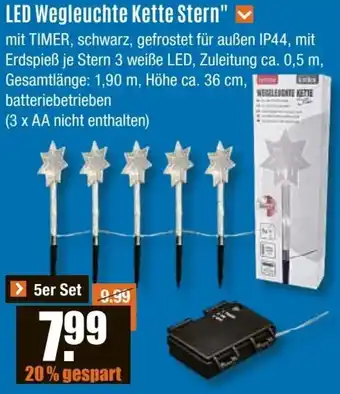 V Baumarkt LED Wegleuchte Kette Stern Angebot