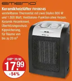 V Markt Emerio Keramikheizlüfter FH106145 Angebot