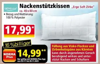 Norma Nackenstützkissen „Ergo Soft Zirbe“ Angebot
