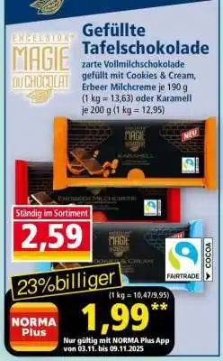 Norma Gefüllte Tafelschokolade Angebot