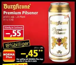 Norma Burgkrone Premium Pilsener Angebot