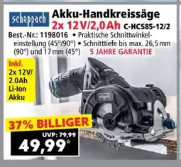 Norma Akku-Handkreissäge 2x 12V/2,0Ah C-HCS85-12/2 Angebot