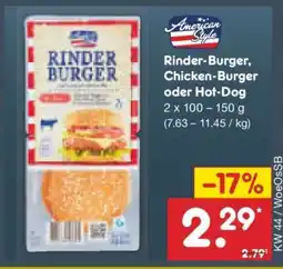 Netto Marken-Discount Rinder-Burger, Chicken-Burger oder Hot-Dog Angebot