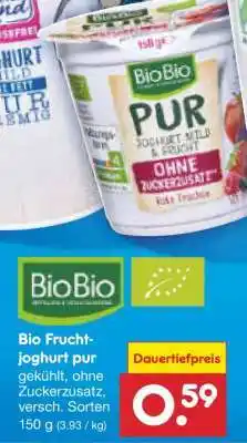 Netto Marken-Discount Bio-Fruchtjoghurt pur Angebot