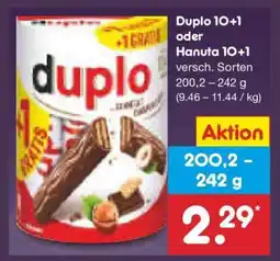 Netto Marken-Discount Duplo 10+1 oder Hanuta 10+1 Angebot