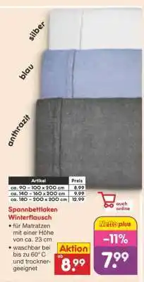 Netto Marken-Discount Spannbettlaken Winterflausch Angebot