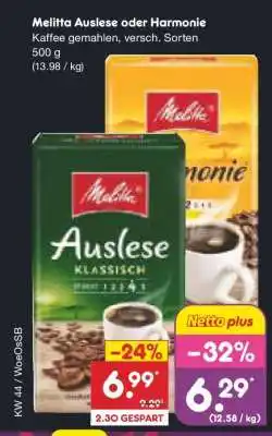 Netto Marken-Discount Melitta Auslese oder Harmonie Angebot