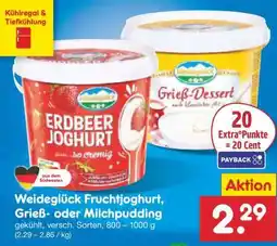 Netto Marken-Discount Weideglück Fruchtjoghurt, Grieß- oder Milchpudding Angebot