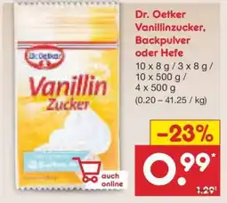 Netto Marken-Discount Dr. Oetker Vanillinzucker, Backpulver oder Hefe Angebot