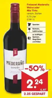 Netto Marken-Discount Freixenet Mederaño Weine oder Mia Tinto Angebot
