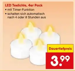Netto Marken-Discount LED Teelichte, 4er Pack Angebot