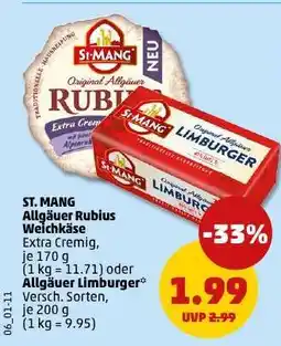 PENNY ST. MANG Allgäuer Rubius Weichkäse Angebot