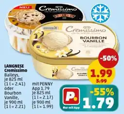 PENNY LANGNESE Cremissimo Baileys, je 825 ml (1 l = 2.41) oder Bourbon Vanille, je 900 ml (1 l = 2.21) Angebot