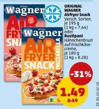 PENNY ORIGINAL WAGNER Airfryer Snack Angebot