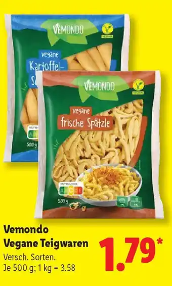 Lidl Vemondo Vegane Teigwaren Angebot